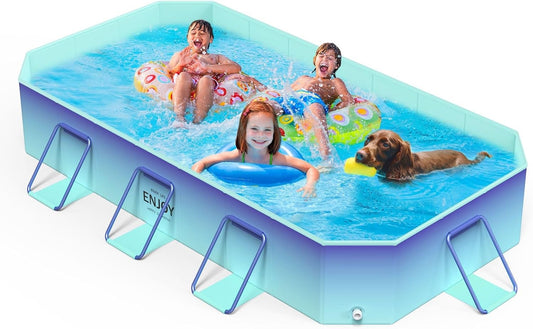 MoKo Non-Inflatable Swimming Pool for Kids, Glacial Blue