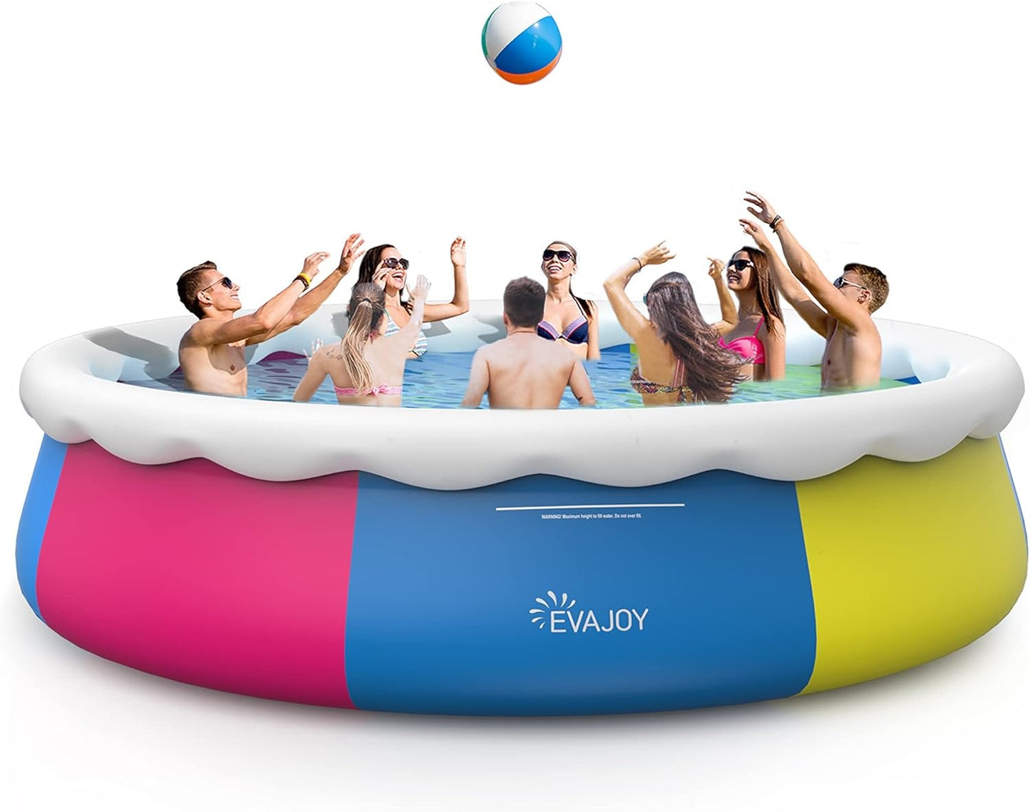 EVAJOY Inflatable Top Ring Swimming Pools 18ft*48in Round Pool Include Filter Pump Include Filter Pump Blue